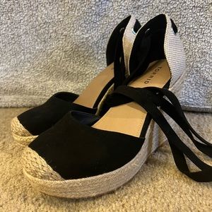 Torrid Lace Up Espadrilles Wedge Sandals